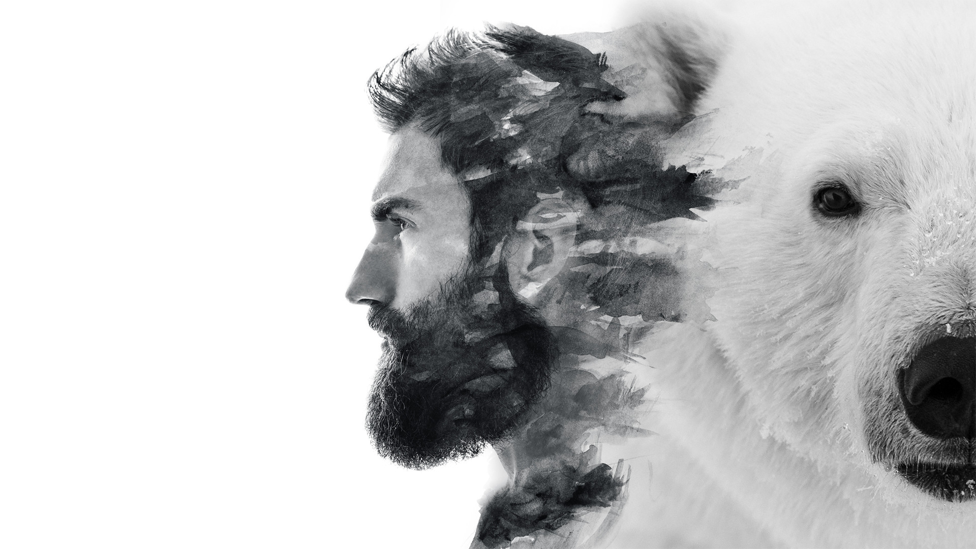 man and polar bear